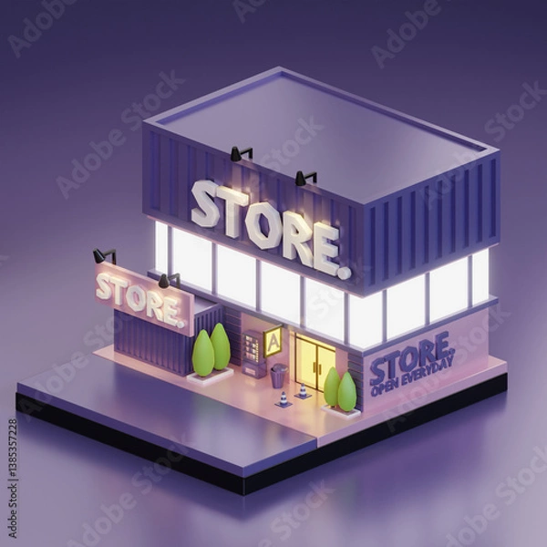 Obraz 3d render of store