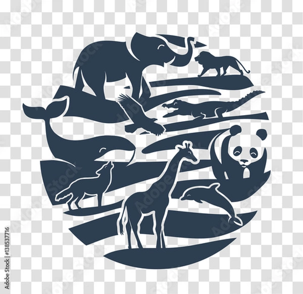 Obraz Icon  animal silhouettes black