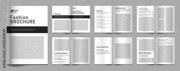 Fototapeta Fashion Template Design Minimal Look book Layout, brochure, catalog
