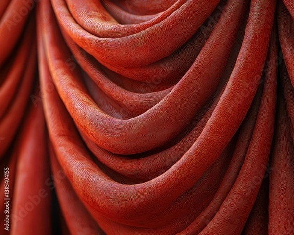 Obraz Crimson Drapery: A Textured Masterpiece
