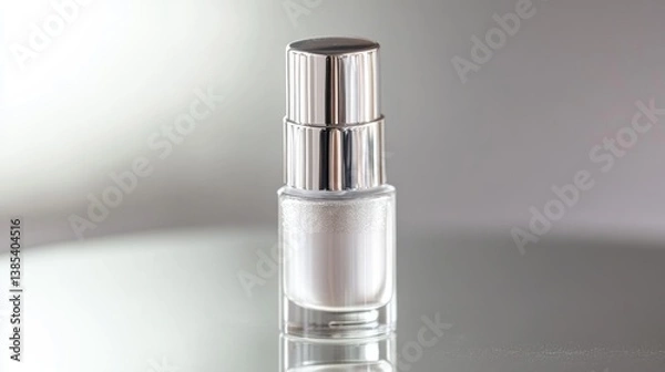 Fototapeta Silver cosmetic bottle studio shot