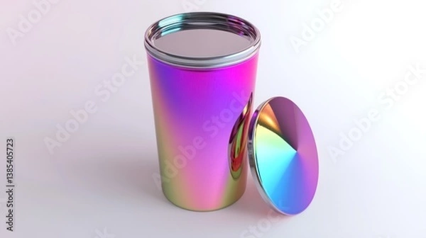 Fototapeta Iridescent Container, Studio Shot, Mockup, Packaging
