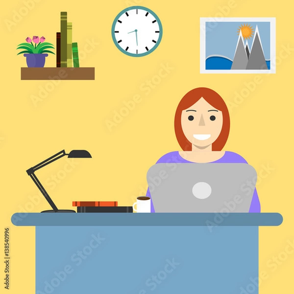 Fototapeta Woman programmer at work