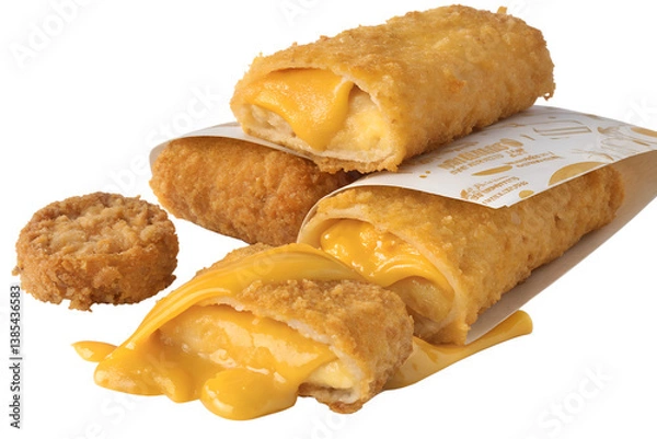 Obraz Tenders wrap with cheddar png isolated on transparent background 