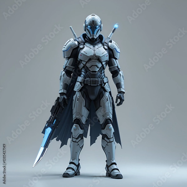 Obraz robot cyborg soldier