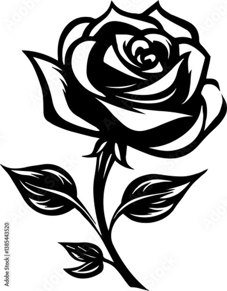 Fototapeta Beautiful Rose Tattoo Style