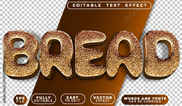 Fototapeta Bread  Bakery Breakfast Fully Editable Vector Text File