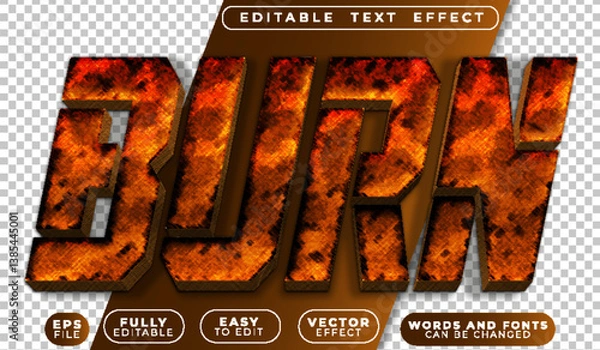 Fototapeta Burn Fire Blaze Orange Fully Editable Vector Text File