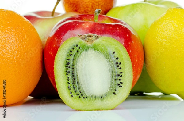 Obraz лимон яблоко апельсин