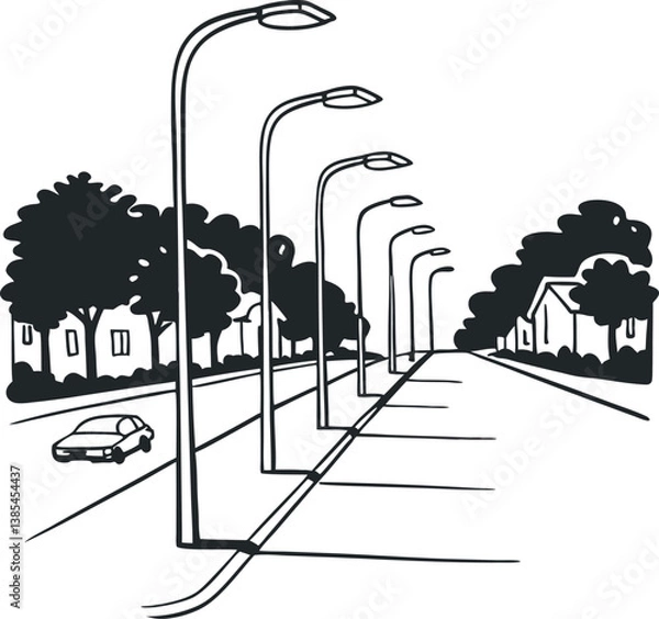 Obraz Modern Street Lighting Vector Designs for Digital Art