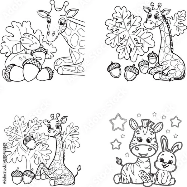 Fototapeta set of animals