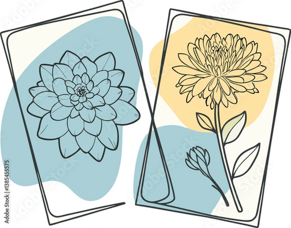 Obraz Unique Floral Vector Art for Postcard Designs