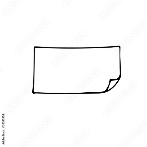 Obraz Hand drawn vector paper note
