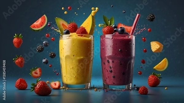 Obraz Mixed Berries Smoothie Splash