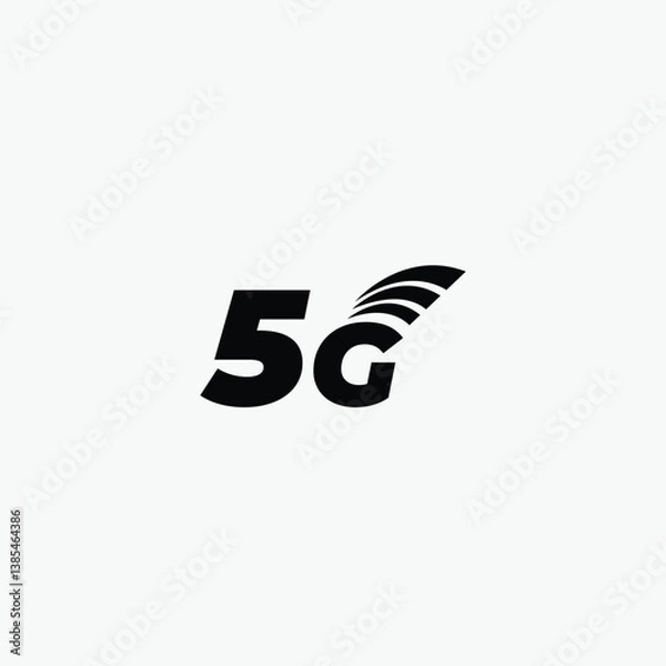 Fototapeta 5G Icon, vector, sign and symbol for internet and electronic devices fully editable vector template	