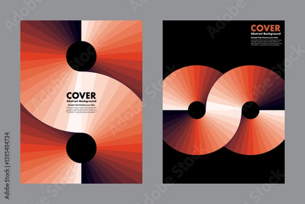 Fototapeta Vector abstract background design with bold gradients forming an infinity loop shape. Eye-catching red orange tones evoke energy, flow and endless motion. For cover, poster, digital artwork.