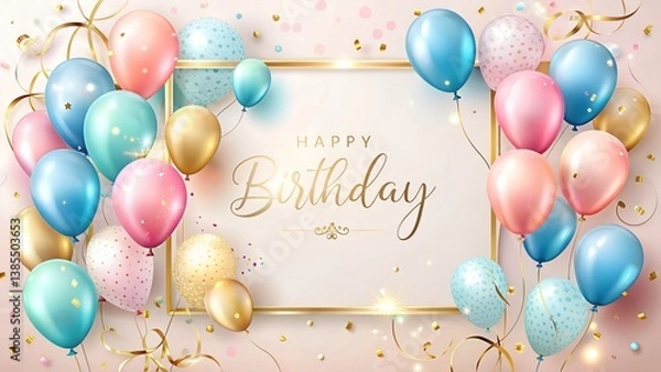 Obraz A Beautiful and Elegant Happy Birthday Card Design

