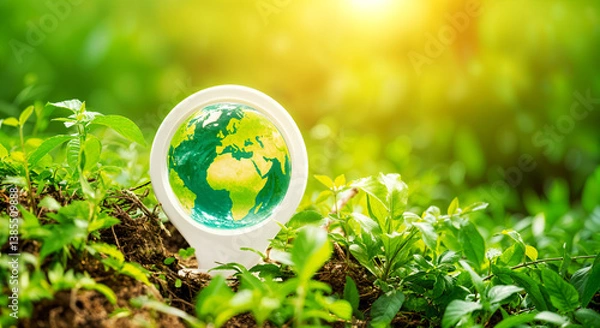 Obraz globe on green grass