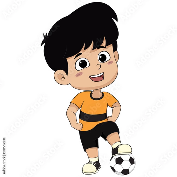 Obraz kid stand idle pose.