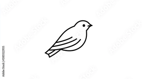 Fototapeta Simple line drawing of a bird (5)
