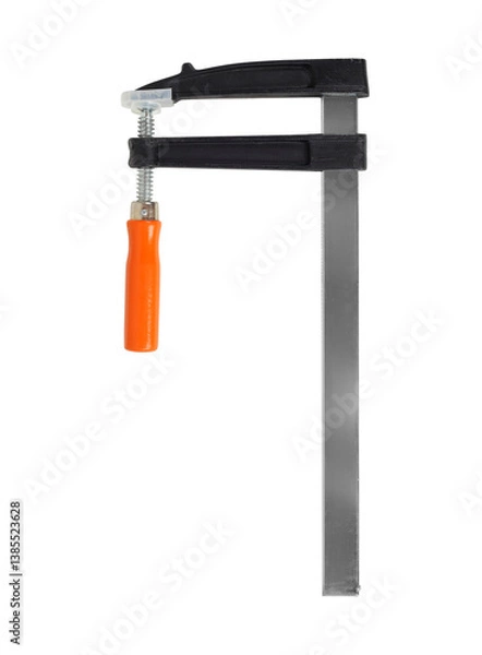 Obraz Construction, repair, tools - F-clamp isolated white background