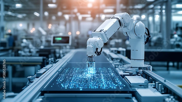 Fototapeta An AI powered system automating visual recognition in manufacturing by analyzing real time product images, defect detection, and quality assurance for efficient production