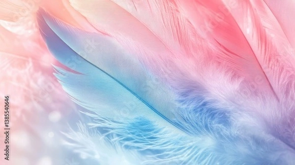 Fototapeta Pastel color feather abstract background