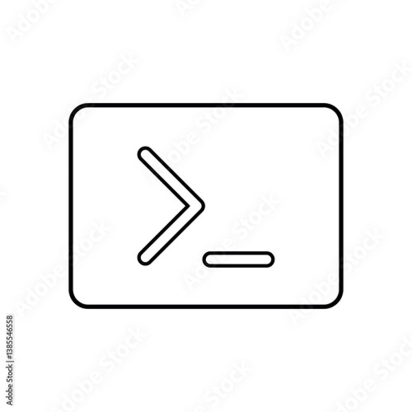 Obraz Terminal Windows Icon. Code, Access. Computer Coding Elements.