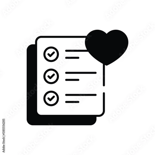 Fototapeta Wish List vector icon stock illustration