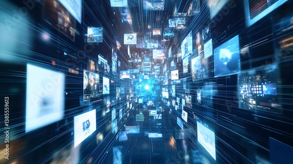 Fototapeta An AI powered system enhancing content creation by analyzing user engagement, trending topics, and audience preferences to generate targeted