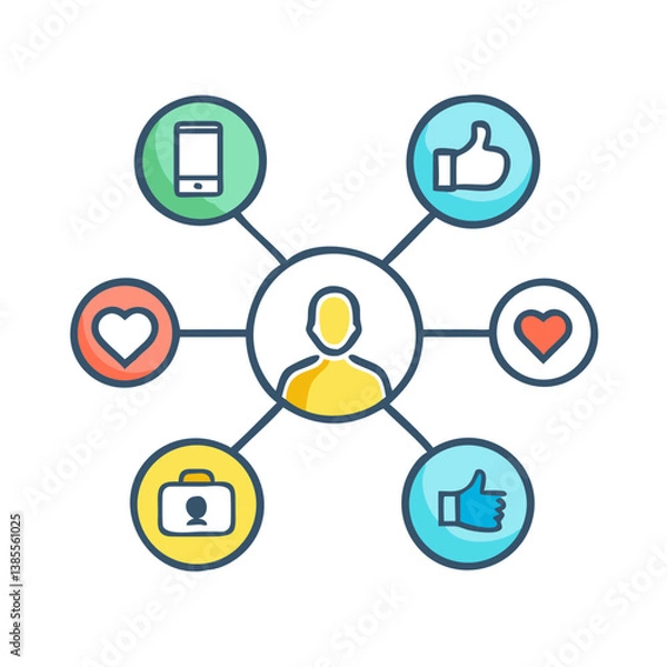 Obraz Social network connection and global business communication concept. Vector icon isolated on white background. social network icons, people network icons. Organization thin line icon set. Containing 
