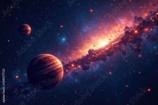 Obraz Celestial Bodies in Constellation Form , astronomy, galaxy