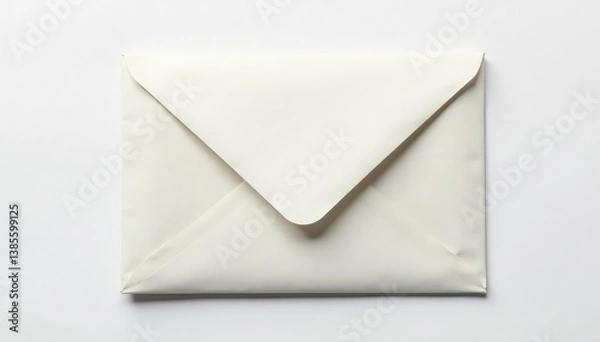 Fototapeta Sealed envelope on white, confidential information implied, documents, envelope, post