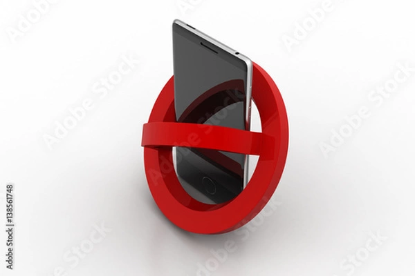 Obraz Smart phone prohibition concept