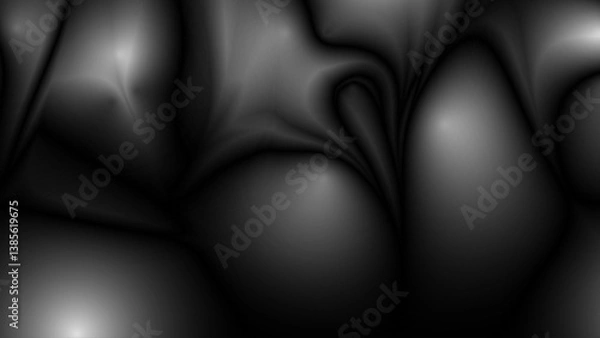 Obraz Black abstract futuristic glossy 3D background with ambient occlusion effect for design concepts, wallpapers, presentations, posters, covers, prints and web. Vector illustration.