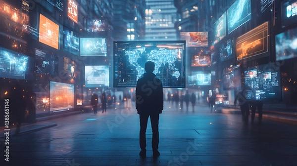 Fototapeta An AI powered system enhancing personalized advertising by analyzing real time consumer behavior, location data, and purchasing habits for targeted marketing campaigns