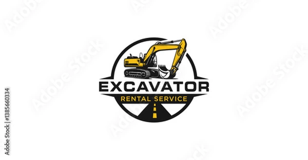 Obraz Excavator Heavy Duty Contractor Logo