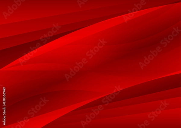 Fototapeta Red abstract waves background Vector