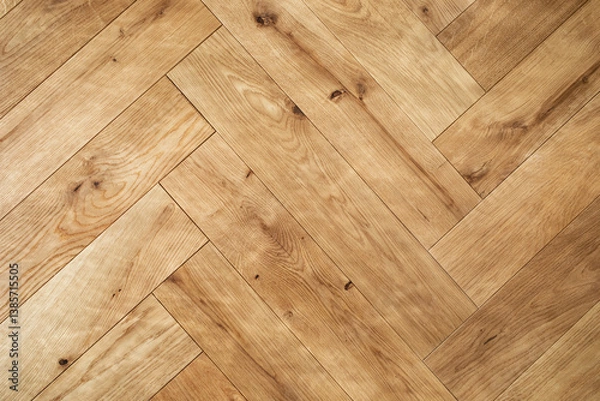 Fototapeta Natural wooden oak parquet flooring background. Rustic floor pattern for interior and indoor home design top view.