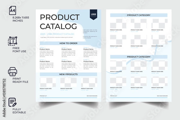 Obraz Product Catalogue & modern a4 product catalog design template, Minimalist product brochure template design, Product Catalog or Catalogue Design