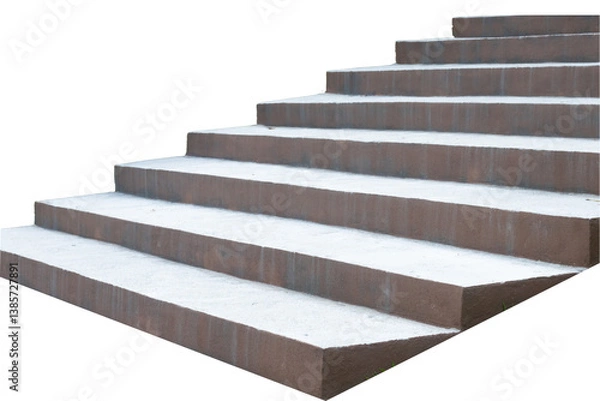 Fototapeta Wide concrete steps with reddish-brown finish leading upward.