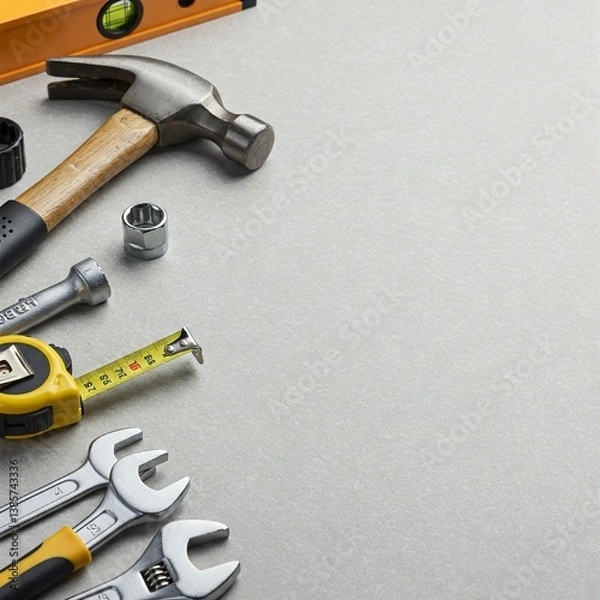 Obraz Labor Day hammer tools copy space background