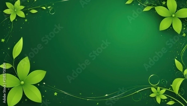 Obraz Floral design background with elegant greenery and fresh nature elements