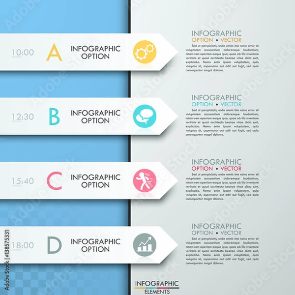 Obraz Modern business circle paper style options banner.