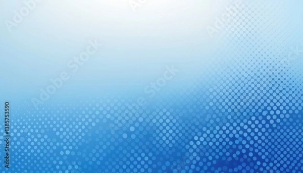 Obraz Soft Blue Halftone Gradient Background with Subtle Dot Pattern Texture