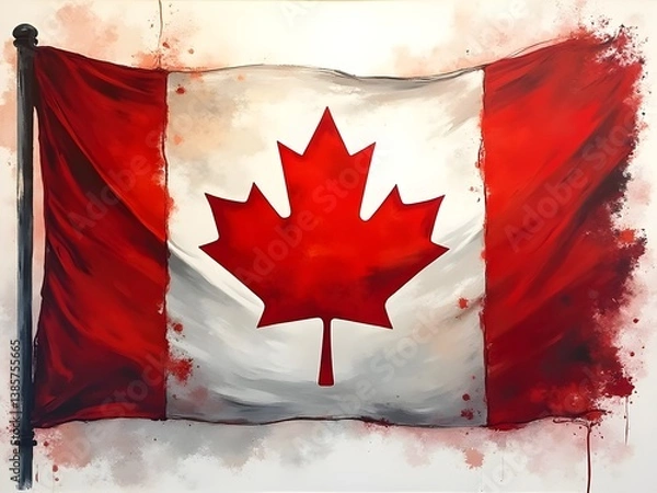 Obraz Rustic Canadian flag