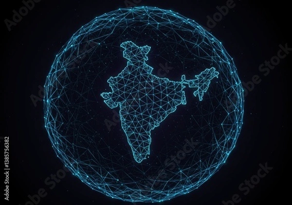 Obraz India: A Digital Globe Visualization