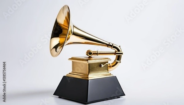 Obraz Golden gramophone trophy embodying excellence in musical achievement