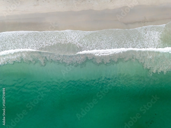 Fototapeta Directly Above View of  tropical beach at Simpang Mengayau Tip of Borneo Kudat Sabah