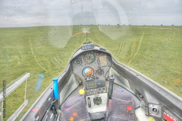Obraz Glider Pilot's cockpit view